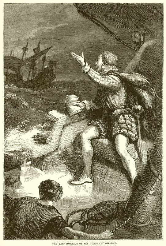 Los últimos momentos de Sir Humphrey Gilbert de English School