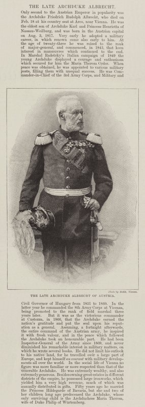 El difunto archiduque Albrecht de Austria (grabado) de English School