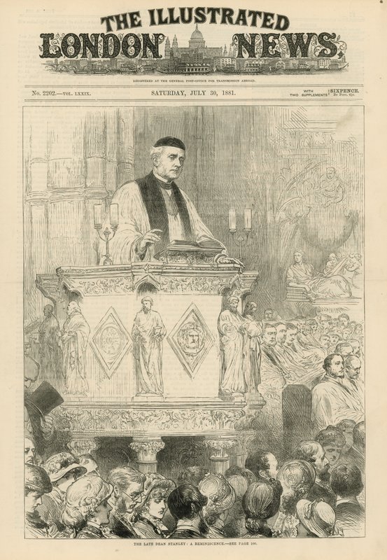 El difunto Dean Stanley en la Abadía de Westminster de English School