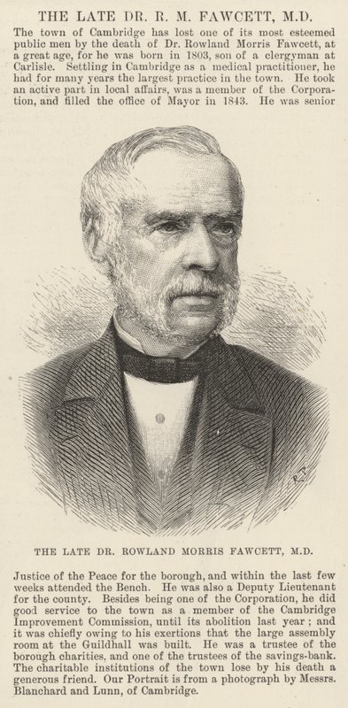 El difunto Dr. Rowland Morris Fawcett, MD (grabado) de English School