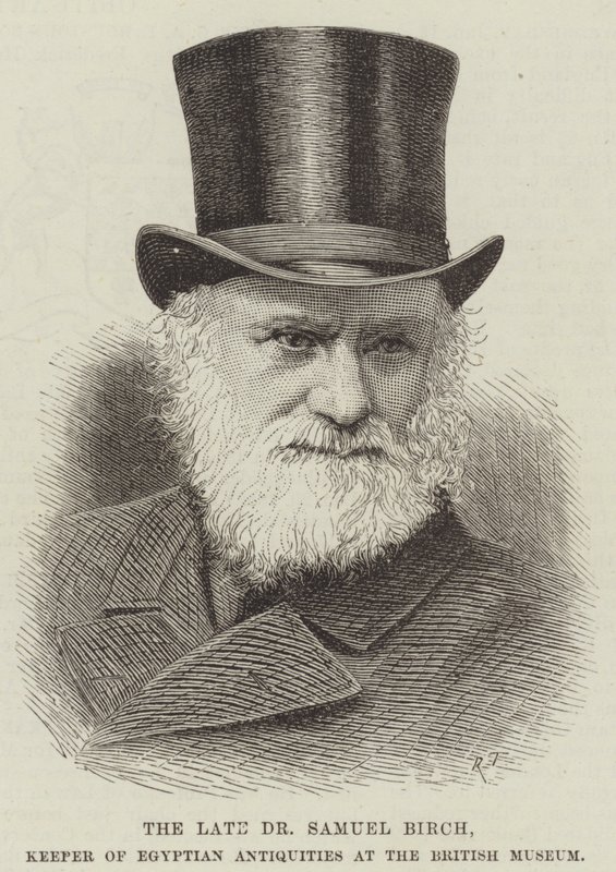 El difunto Dr. Samuel Birch, Conservador de Antigüedades Egipcias en el Museo Británico de English School