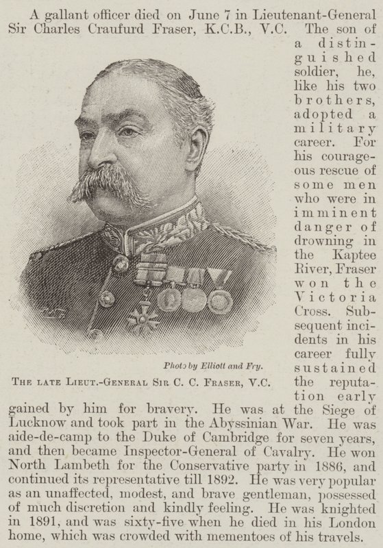El difunto Teniente General Sir C C Fraser, VC de English School