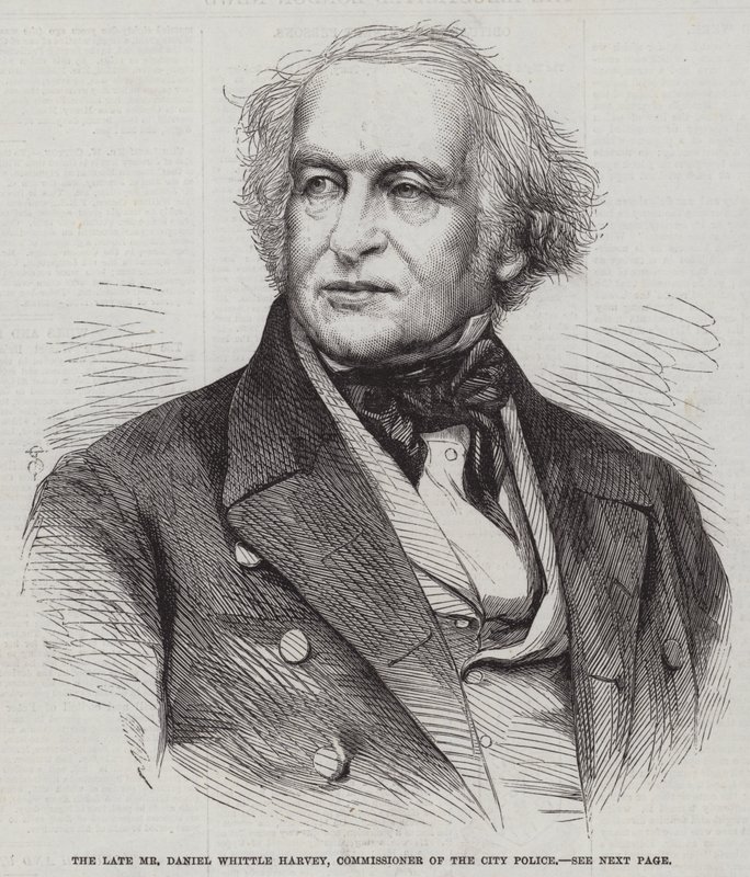 El difunto Sr. Daniel Whittle Harvey, comisionado de la policía de la ciudad (grabado) de English School