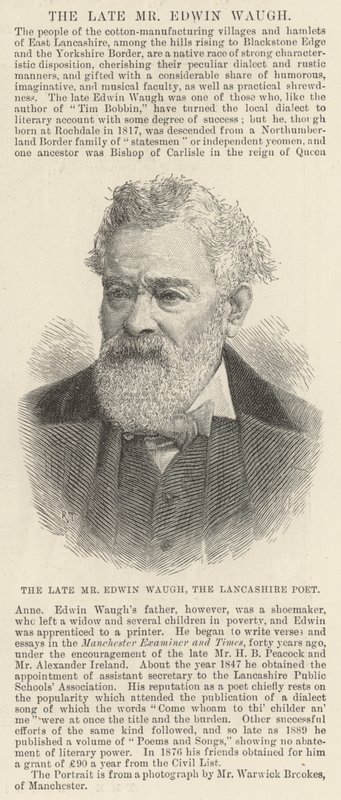 El difunto Sr. Edwin Waugh, el Poeta de Lancashire de English School