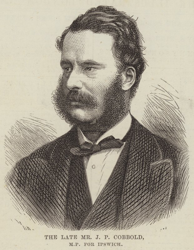 El difunto Sr. J P Cobbold, MP por Ipswich (grabado) de English School
