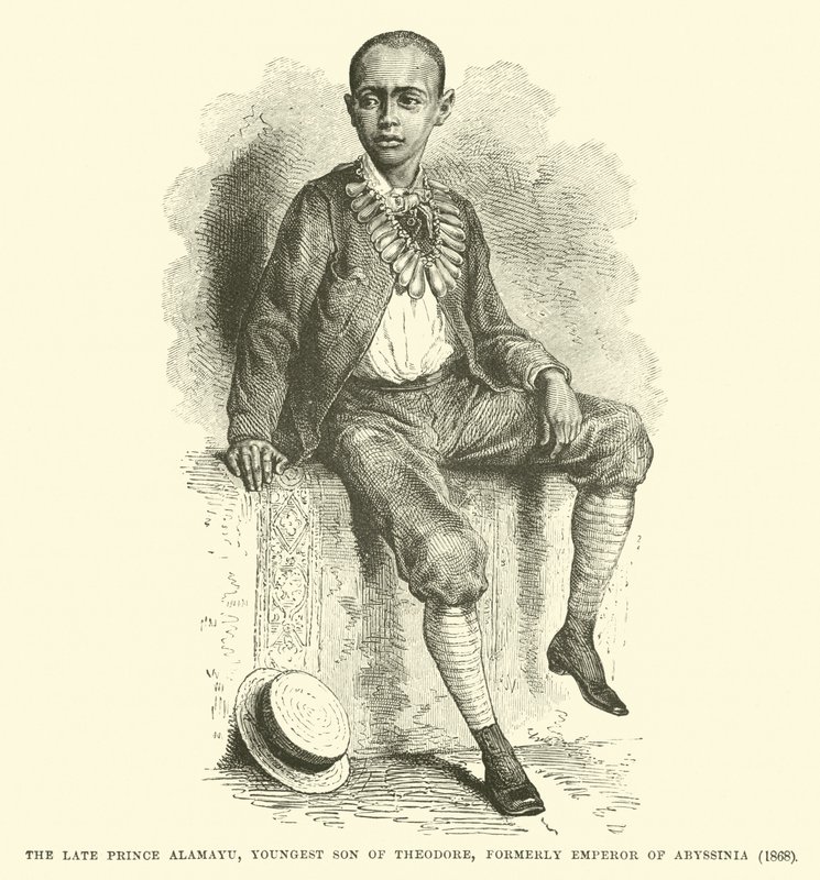 El difunto príncipe Alamayu, hijo menor de Teodoro, antiguo emperador de Abisinia, 1868 de English School