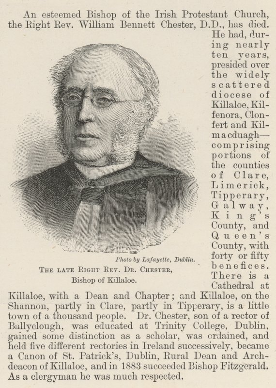 El difunto Reverendo Dr. Chester, Obispo de Killaloe de English School