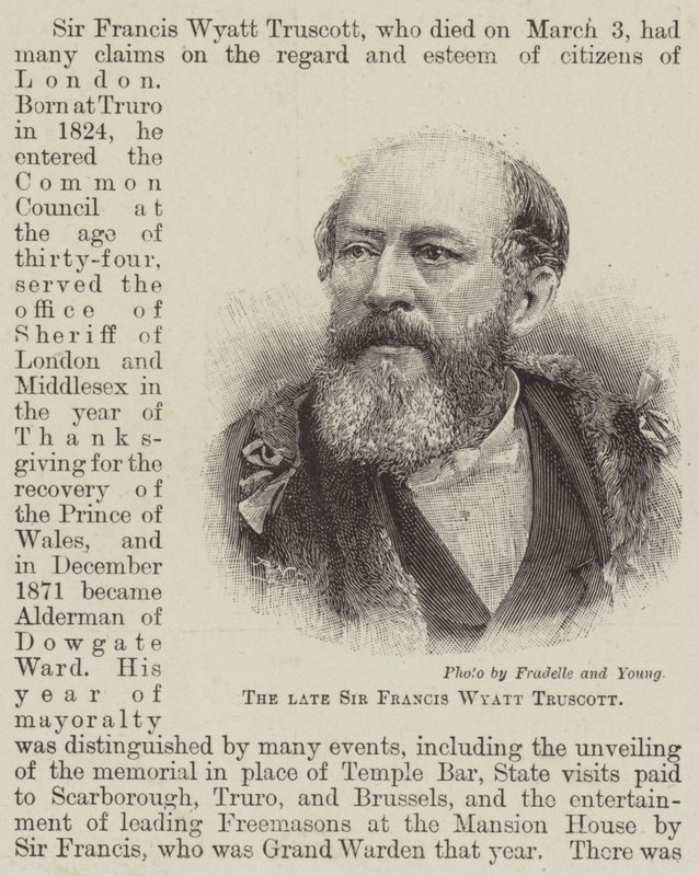 El difunto Sir Francis Wyatt Truscott (grabado) de English School