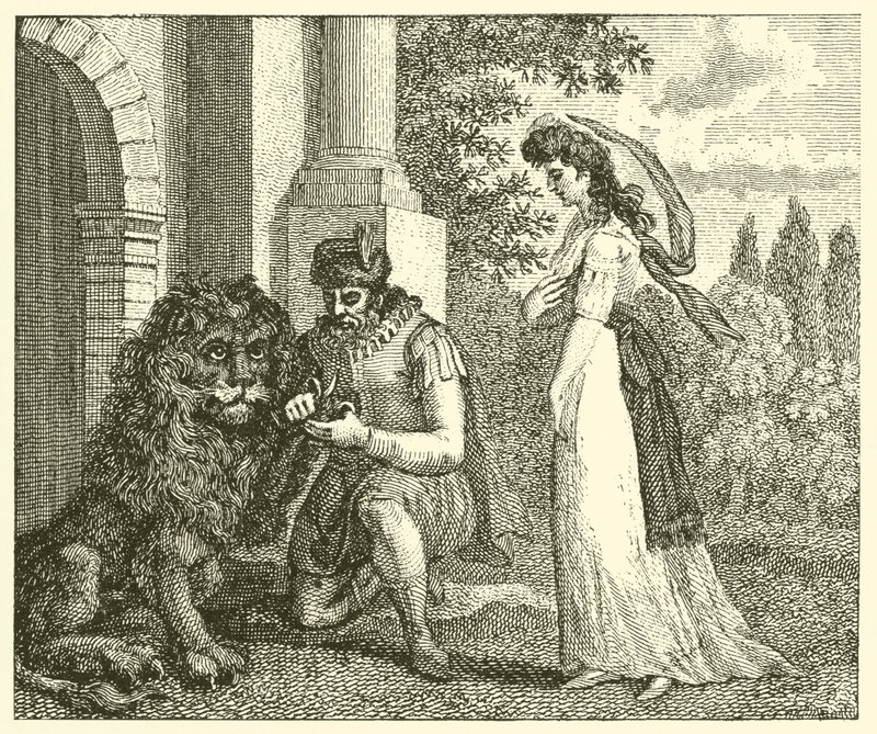 El león enamorado (grabado) de English School