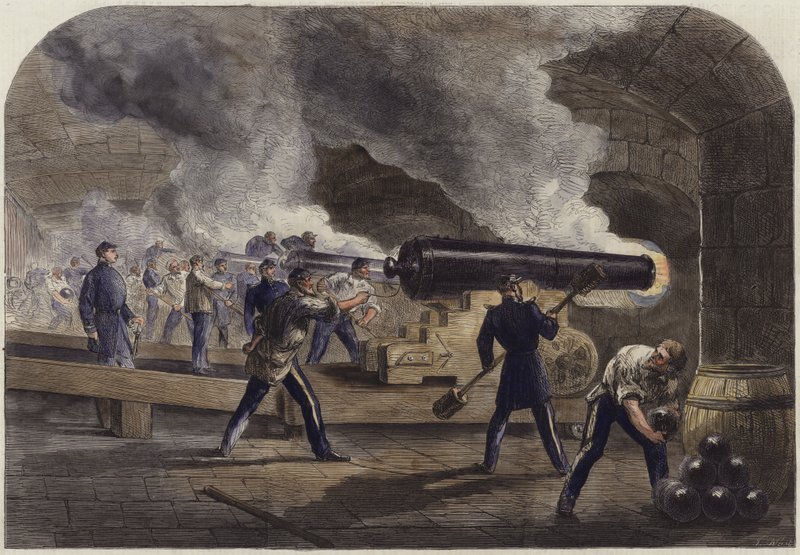 La batería principal en Fort Sumter de English School