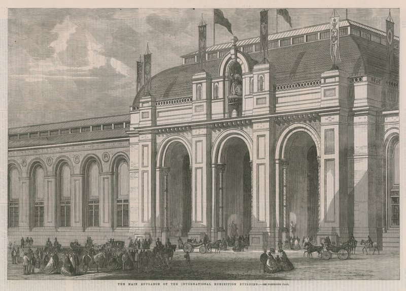 La entrada principal de la Exposición Internacional de 1862 de English School