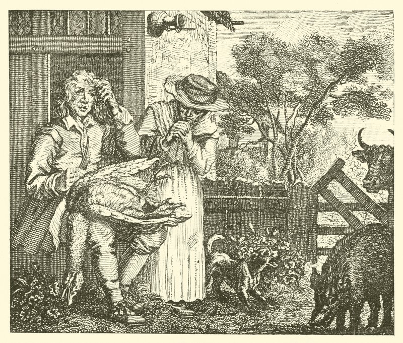 El hombre y su ganso (grabado) de English School
