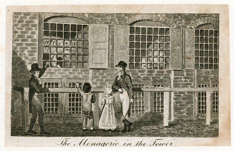 La menagerie en la Torre de Londres alrededor de 1820 de English School