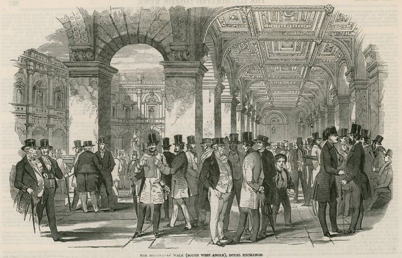 El paseo de los comerciantes (ángulo suroeste), Royal Exchange de English School