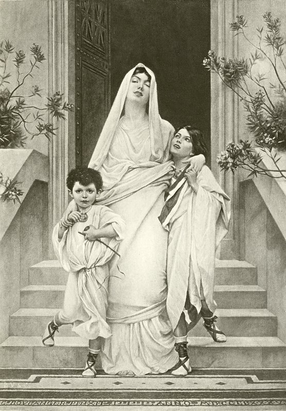 La madre de los Gracos (grabado) de English School