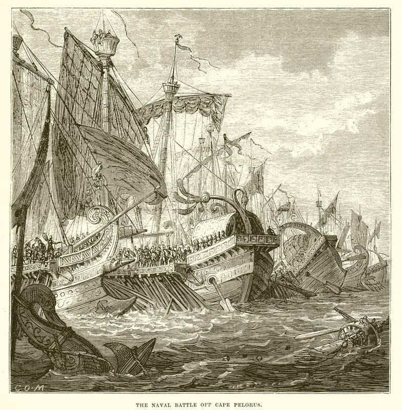 La batalla naval frente al cabo Peloro de English School