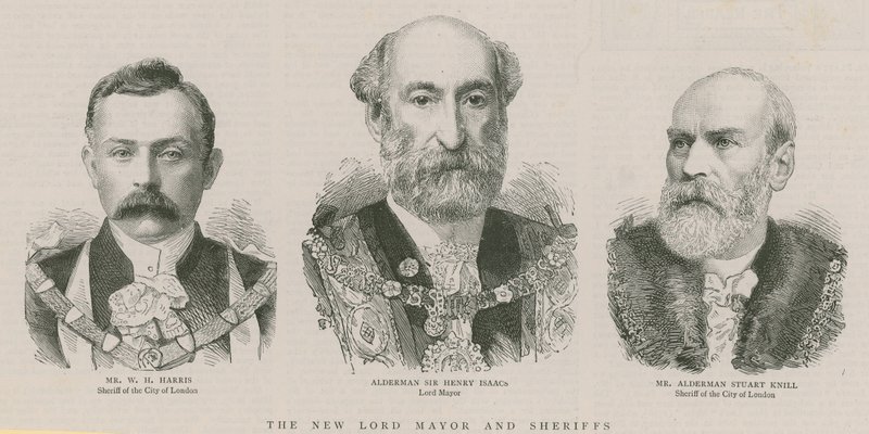 El nuevo Alcalde y los Sheriffs: el Concejal Sir Henry Isaacs, Alcalde de English School