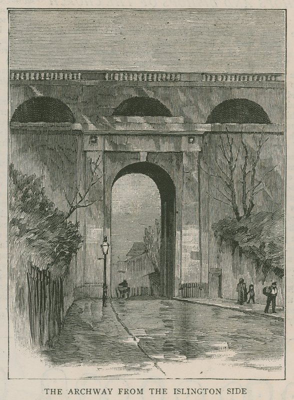 Las nuevas barandillas anti-suicidio en Highgate Archway: el arco desde el lado de Islington de English School