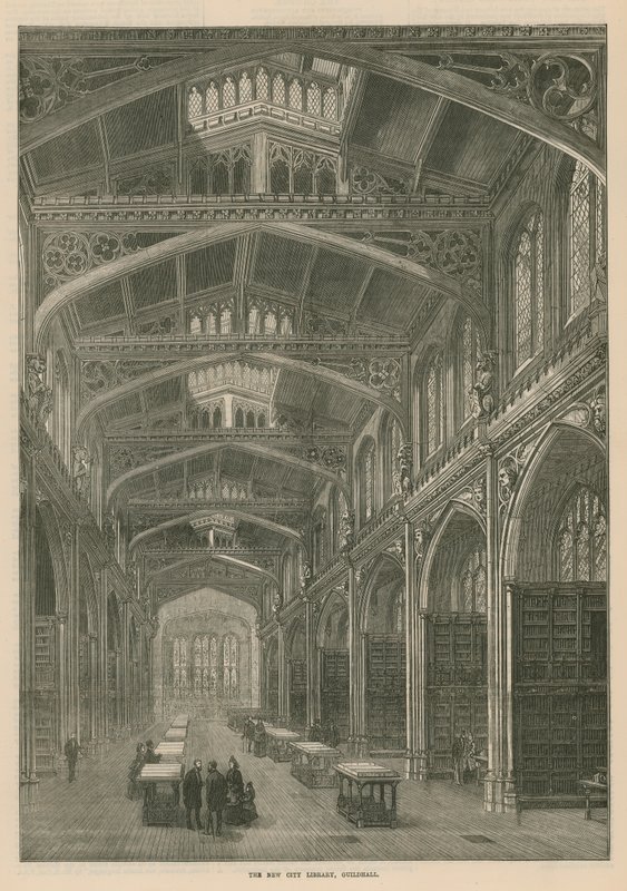 La nueva biblioteca de la ciudad, Guildhall, Londres de English School