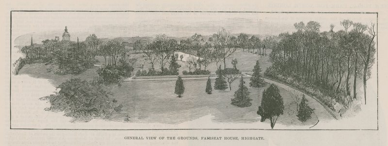 El nuevo parque público en Highgate: vista general de los terrenos, Fairseat House, Highgate de English School