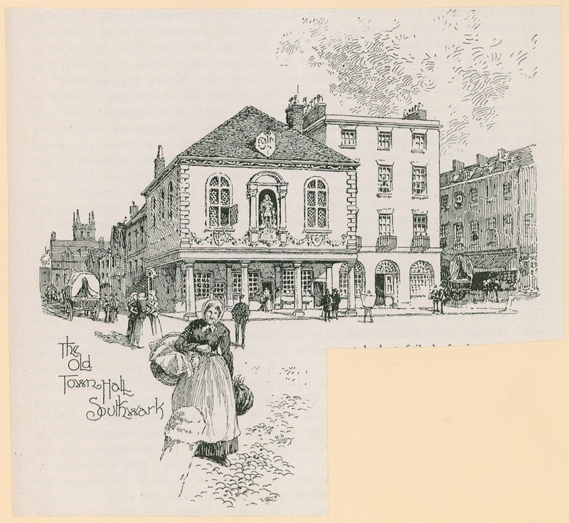 El antiguo Ayuntamiento, Borough High Street, Southwark, Londres de English School