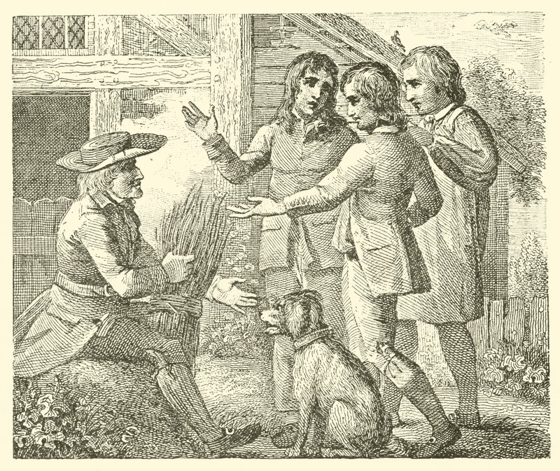 El viejo y sus hijos (grabado) de English School