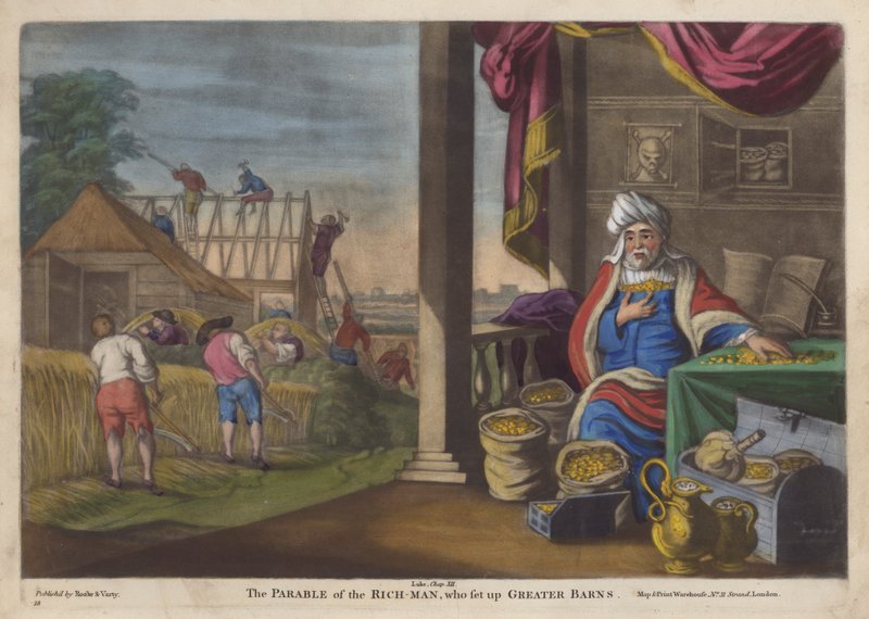 La parábola del rico necio (lito de color) de English School