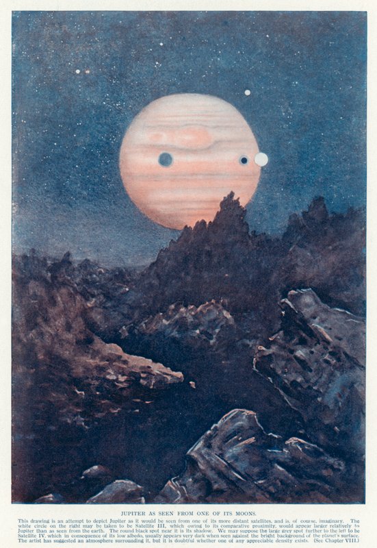 El planeta Júpiter visto desde una de sus lunas de English School