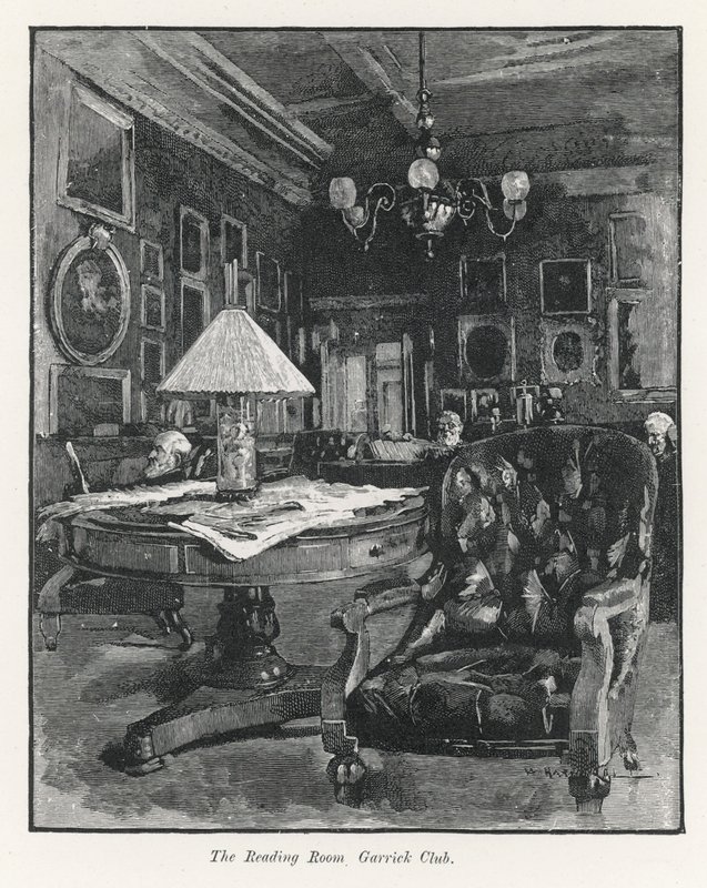 La sala de lectura en el Club Garrick de English School