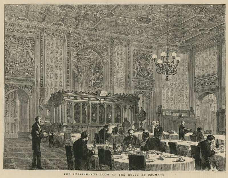 La sala de refrescos en la Cámara de los Comunes de English School