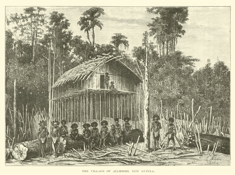 El pueblo de Alambori, Nueva Guinea de English School
