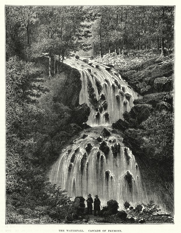 La cascada de Faymont (grabado) de English School