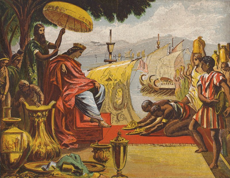 La riqueza del rey Salomón (litografía en color) de English School