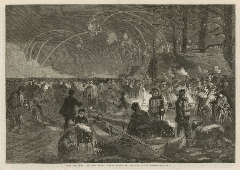 El clima y los parques: escena nocturna en el Serpentine de English School