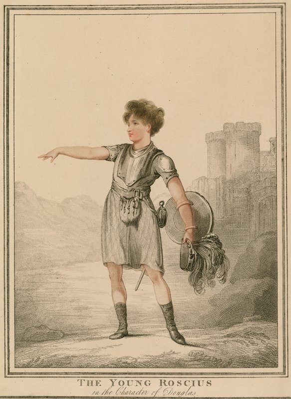 El joven Roscius en el personaje de Douglas de English School