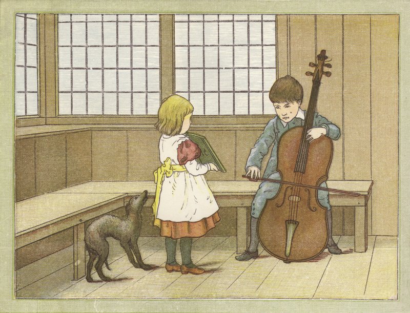 El joven músico (litografía en color) de English School