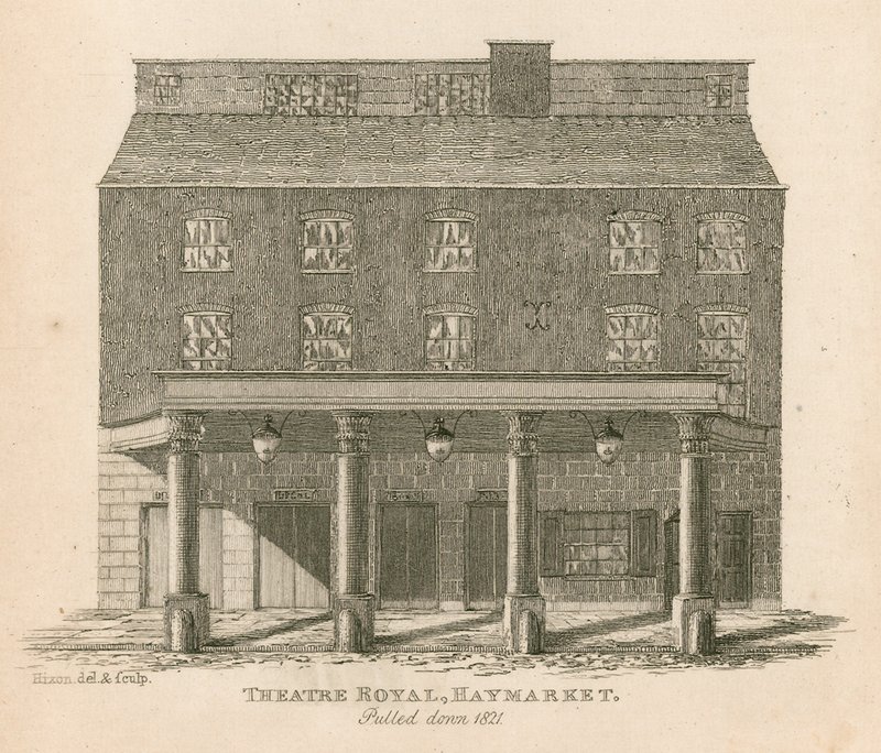Teatro Real, Haymarket, Londres, demolido en 1821 de English School