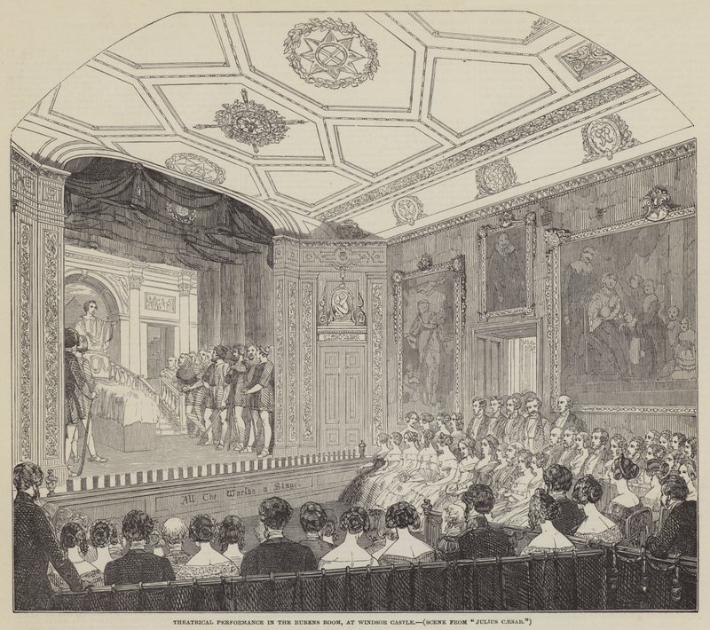 Representación teatral en la sala Rubens, en el castillo de Windsor de English School