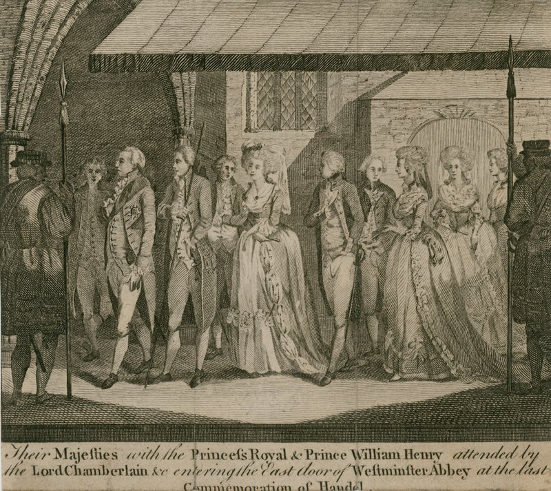 Sus Majestades con la Princesa Real y el Príncipe William Henry de English School