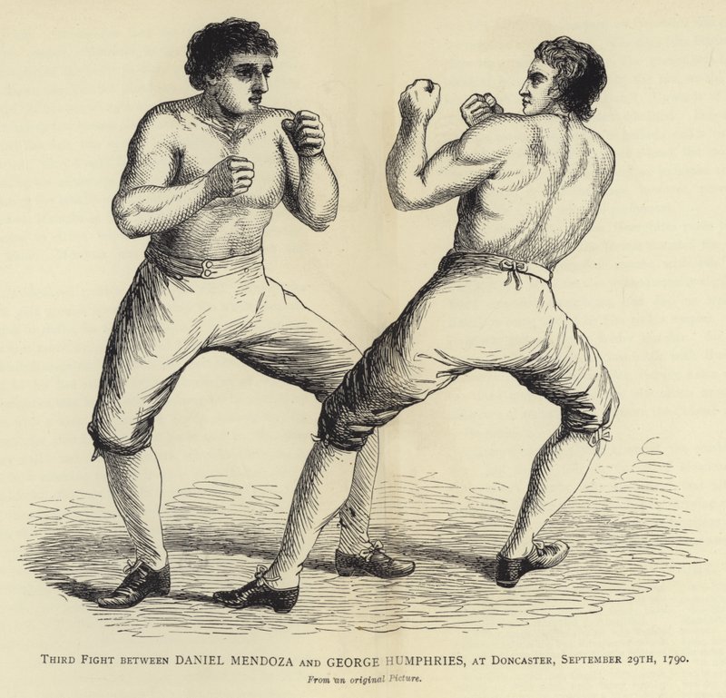 Tercera pelea entre Daniel Mendoza y George Humphries, en Doncaster, 29 de septiembre de 1790, de un cuadro original de English School