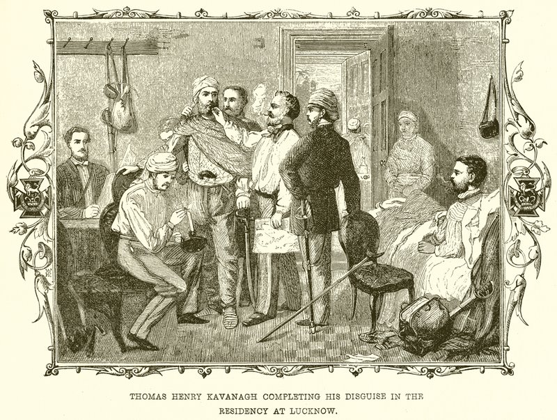 Thomas Henry Kavanagh completando su disfraz en la Residencia de Lucknow de English School