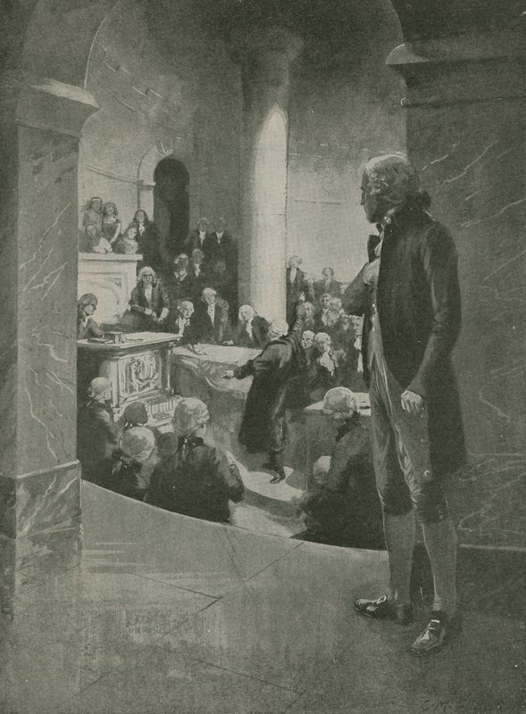 Thomas Jefferson escuchando el discurso de traición de English School