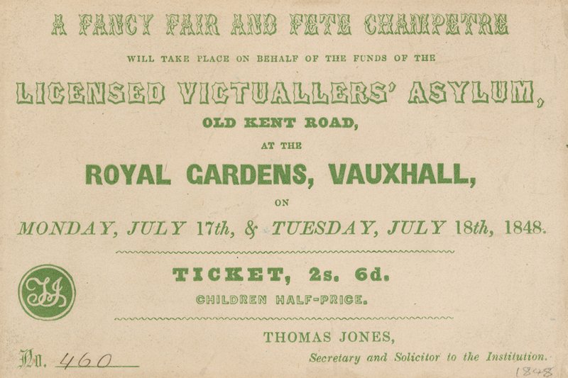 Entrada para una Feria de Fantasía y Fiesta Campestre en los Jardines Reales, Vauxhall, Londres de English School