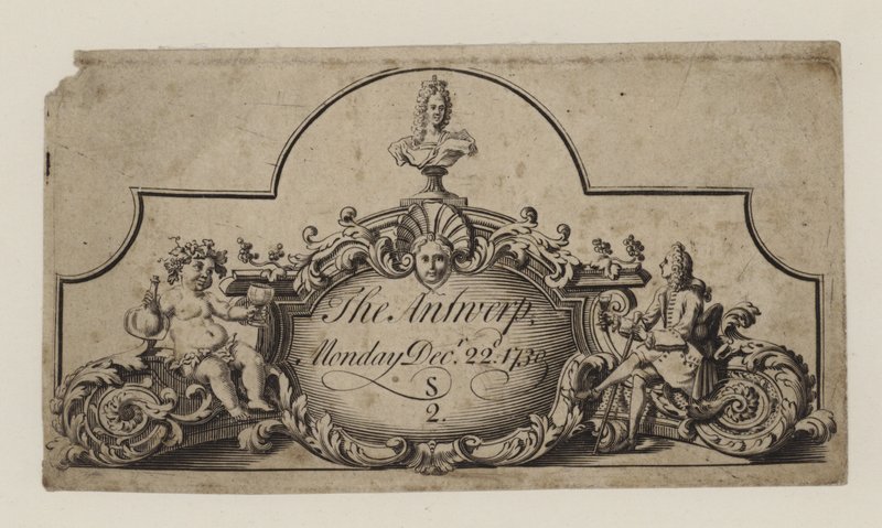 Boleto para The Antwerp, 22 de diciembre de 1730 de English School