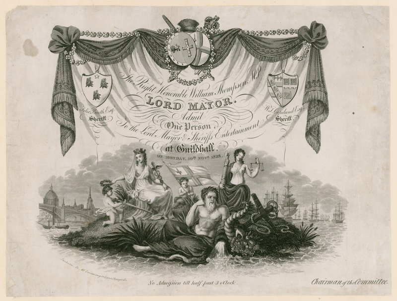 Entrada para la fiesta del alcalde el 10 de noviembre de 1828 de English School
