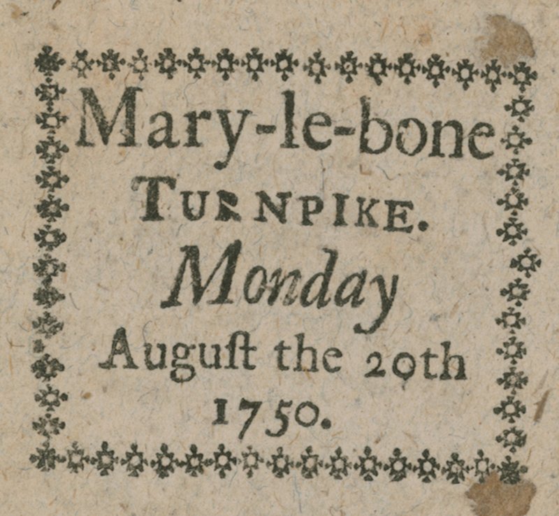Boleto para el Peaje de Mary-le-Bone de English School