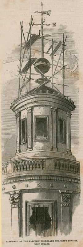 Bola de tiempo en la estación de la Compañía de Telégrafos Eléctricos, West Strand de English School
