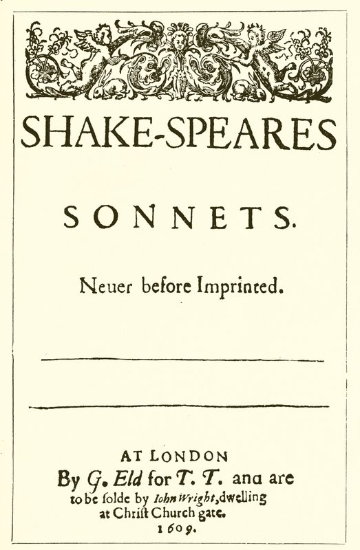 Portada de los Sonetos de Shakespeare, 1609 de English School