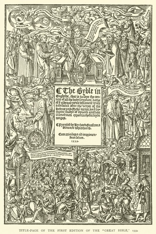 Portada de la primera edición de la Gran Biblia, 1539 de English School