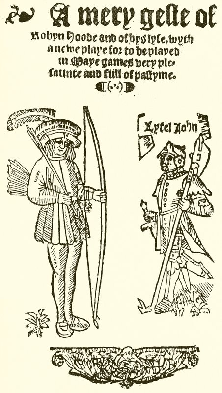 Portada de A Mery Geste of Robyn Hood, 1550 de English School